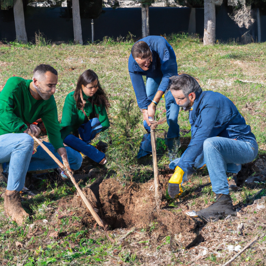 Team che pianta alberi